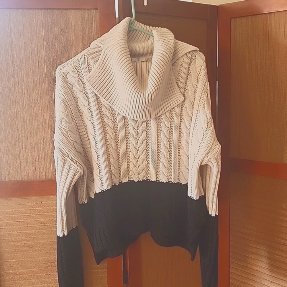 Black and cream sweater